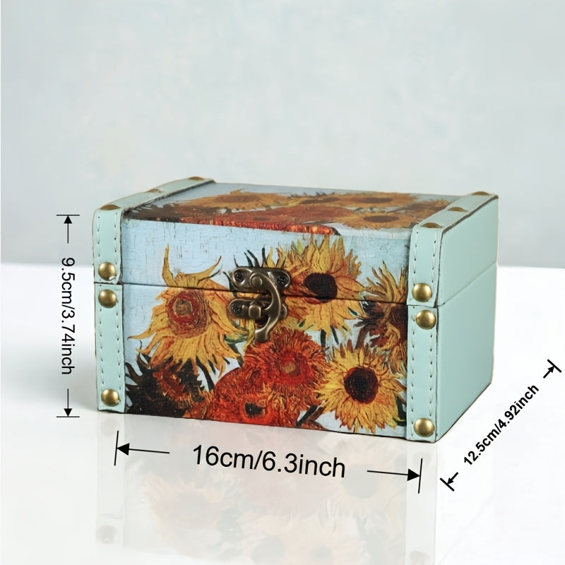 Premium Stackable Home Storage Bins – portable space-saving storage, Vintage Scandinavian Floral Wooden Storage Box Outdoor Patio Storage Box Dust-Proof Multi-Use Storage Box, designed for American homes, daily convenience and practical gifting