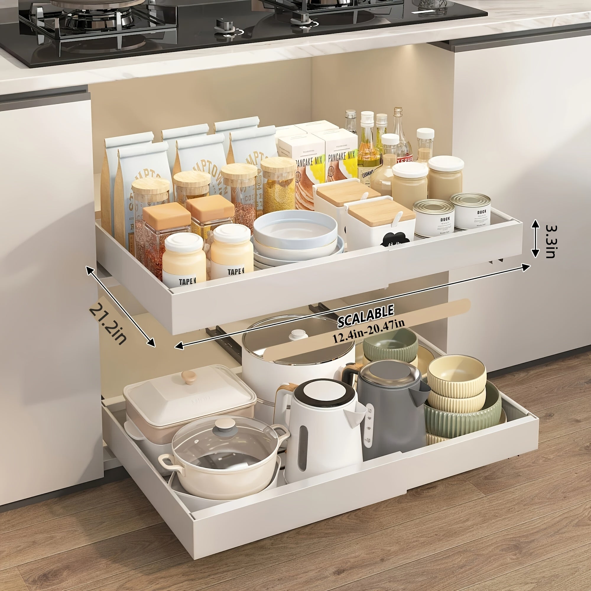 Home Organizer – 1 2 4pcs Expandable Pull-Out Cabinet Organizer 12 59-20 47 Inch Extendable