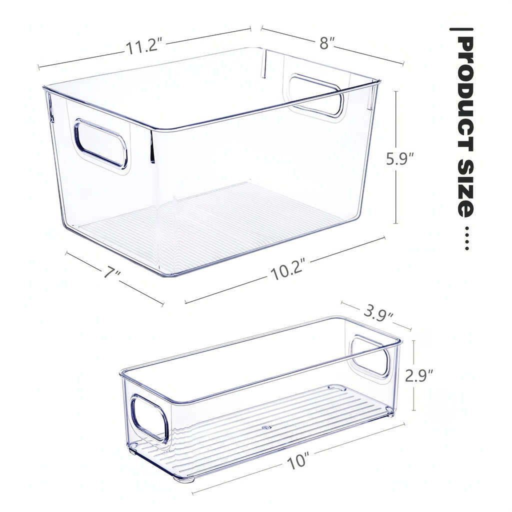 Modern Clear Stackable Storage Bins – portable space-saving storage, 8 Clear Storage Bins Set of 8 Clear Plastic Storage Bins 4 Large And, designed for American homes, daily convenience and practical gifting