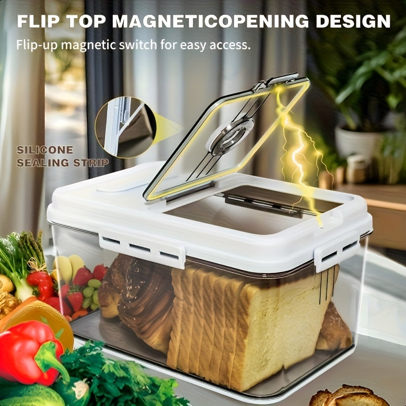 for bread Bin And for bread Bins for Kitchen, White Airtight Flip-Top for bread Storage Container for Kitchen Countertops, Moisture-Proof Pest-Resistant, with Free Measuring Cup for Bread, Cereal And Fruit Storage