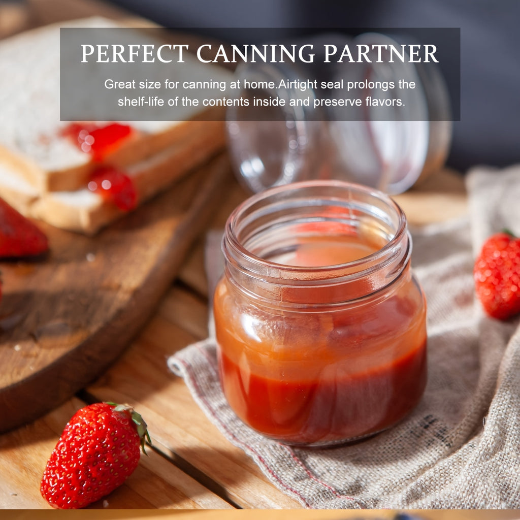9/18/27/36-Pcs, 8oz Glass Jars with Lids, Regular Mouth Mason Jars for Storage, Spice Canning Jar for Caviar, Herb, Jelly, Jams, Honey, Dishwasher Safe