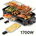 Smokeless Electric Grill | Indoor Grill with Removable Non-Stick Plate, 1700W, Portable BBQ Grill, Electric Griddle, Stainless Steel, Dishwasher Safe, Perfect Gift for Christmas