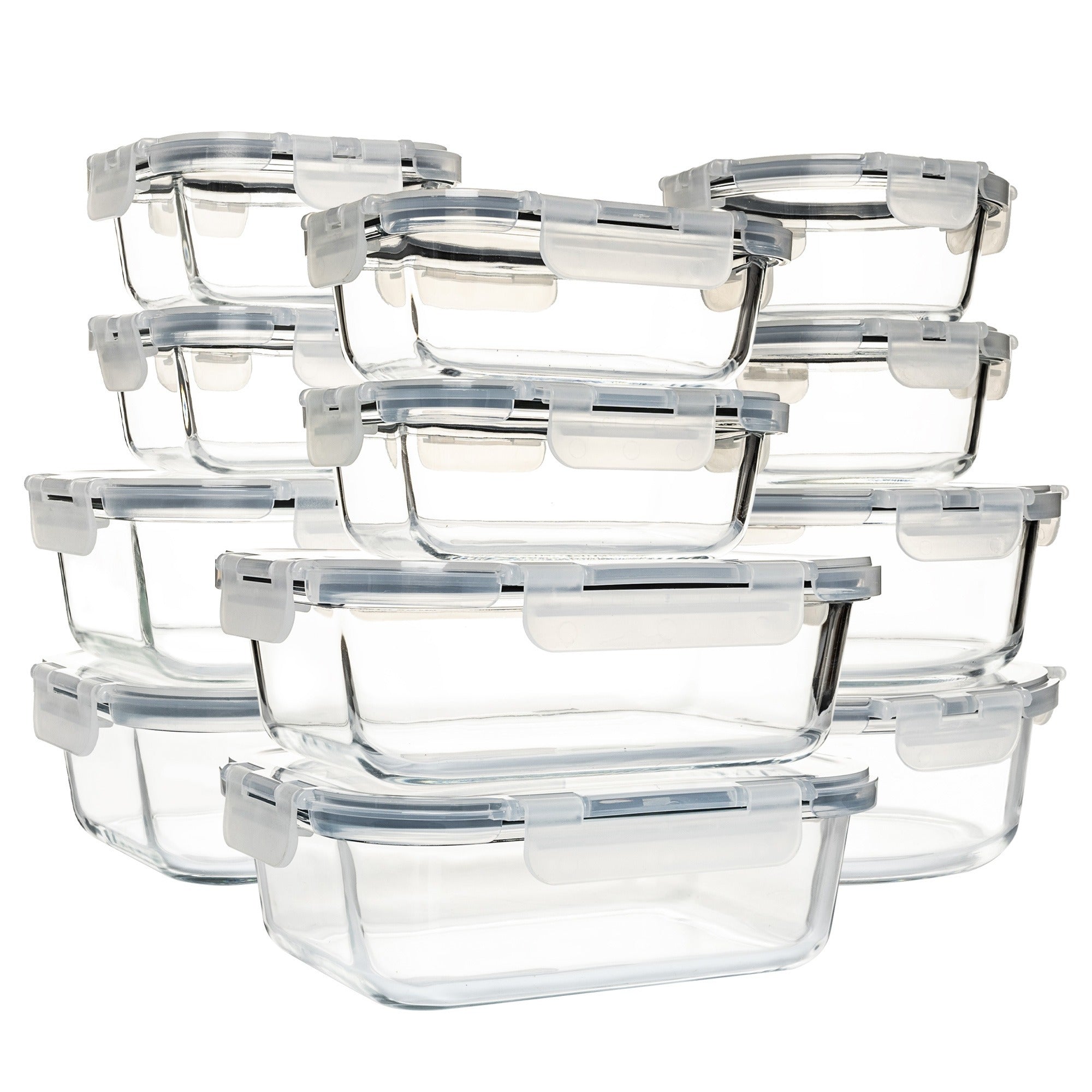 Easy-Access 12pcs Glass Meal Prep Container Set – leak-resistant reusable meal prep, 12pcs Glass Food Storage Containers with Lids Meal Prep Pantry Kitchen Storage Containers for, designed for American homes, daily convenience and practical gifting