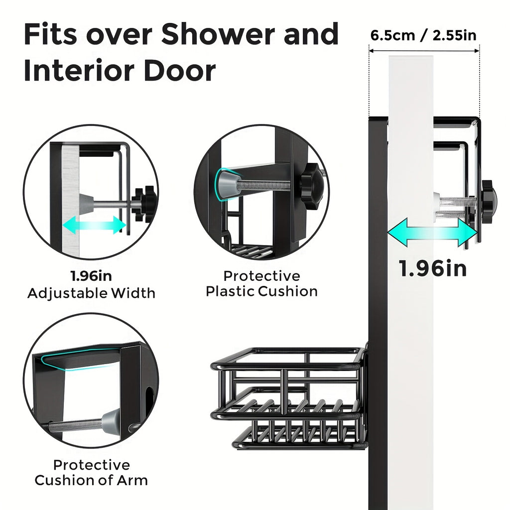 Modern 3 Tier Adjustable Home Storage Rack – durable multi-purpose storage, 3 Tier Bathroom Door Hanging Stainless Steel Shower Shelf No-Punch Height Adjustable Bathroom Door, designed for American homes, daily convenience and practical gifting
