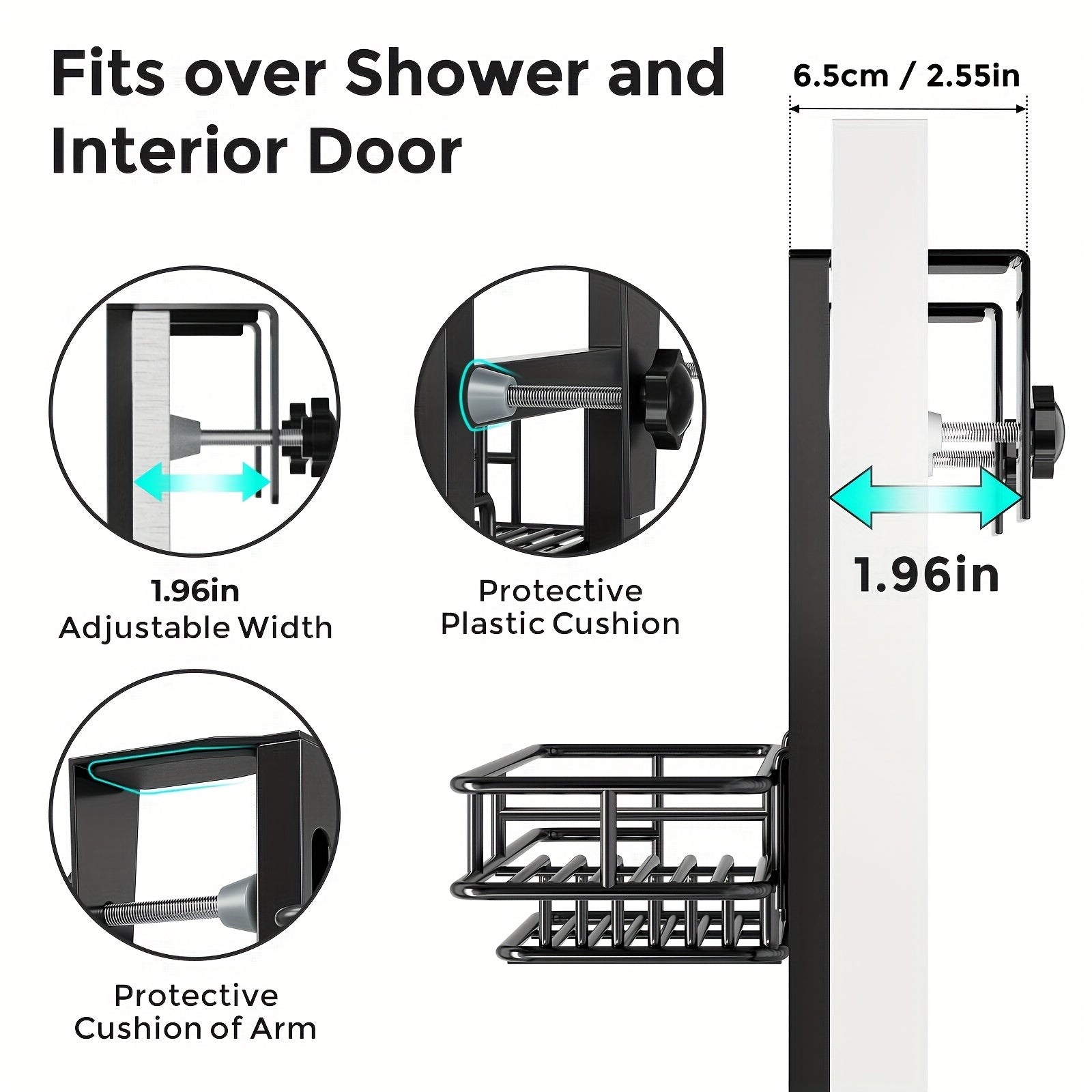 Modern 3 Tier Adjustable Home Storage Rack – durable multi-purpose storage, 3 Tier Bathroom Door Hanging Stainless Steel Shower Shelf No-Punch Height Adjustable Bathroom Door, designed for American homes, daily convenience and practical gifting
