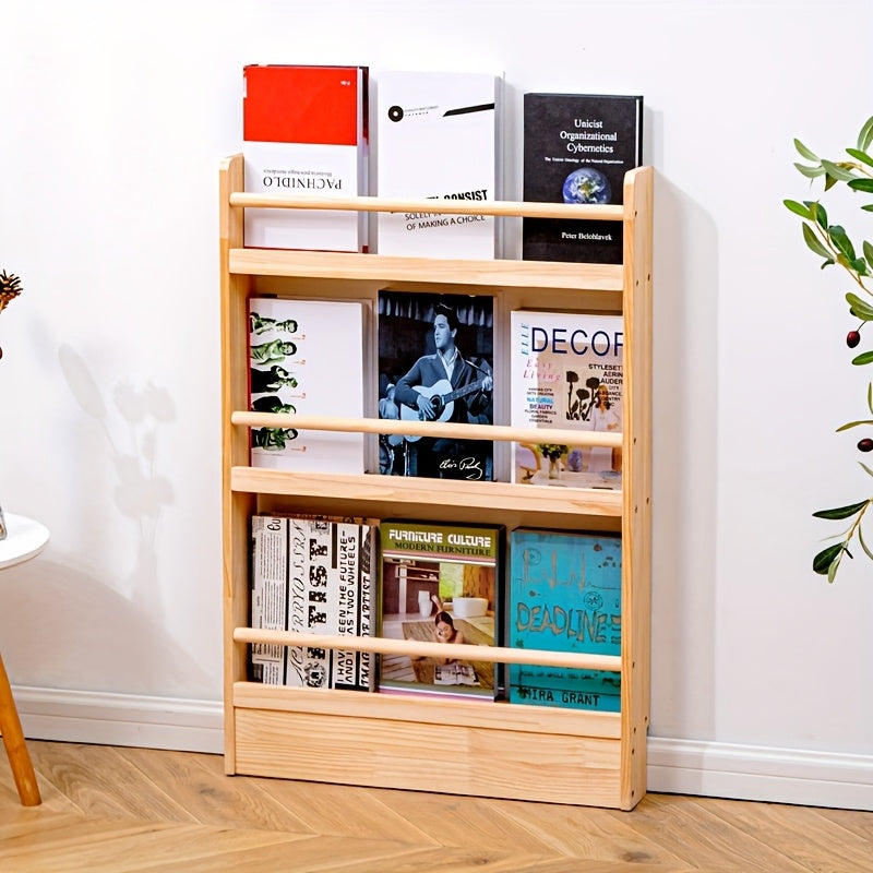 Home Living Essential – Creative Design, Ultra-Narrow Solid Wood Bookshelf, Bookcase, No Paint And Zero Fo