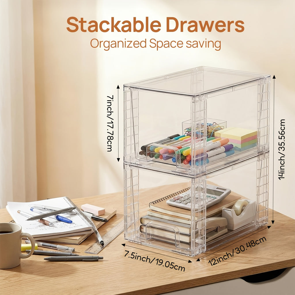 Heavy-Duty Pull-Out Cabinet Organizer – smooth-access cabinet organization, 2 4 6 8 Packs Drawer Style Storage Cabinet Stackable Storage Drawers Easily Assemble, designed for American homes, daily convenience and practical gifting