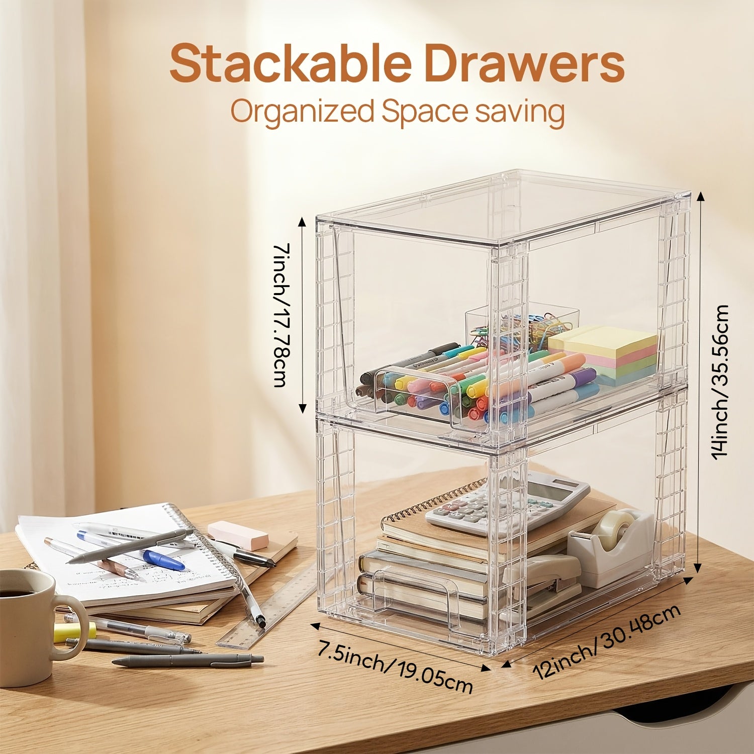 Heavy-Duty Pull-Out Cabinet Organizer – smooth-access cabinet organization, 2 4 6 8 Packs Drawer Style Storage Cabinet Stackable Storage Drawers Easily Assemble, designed for American homes, daily convenience and practical gifting