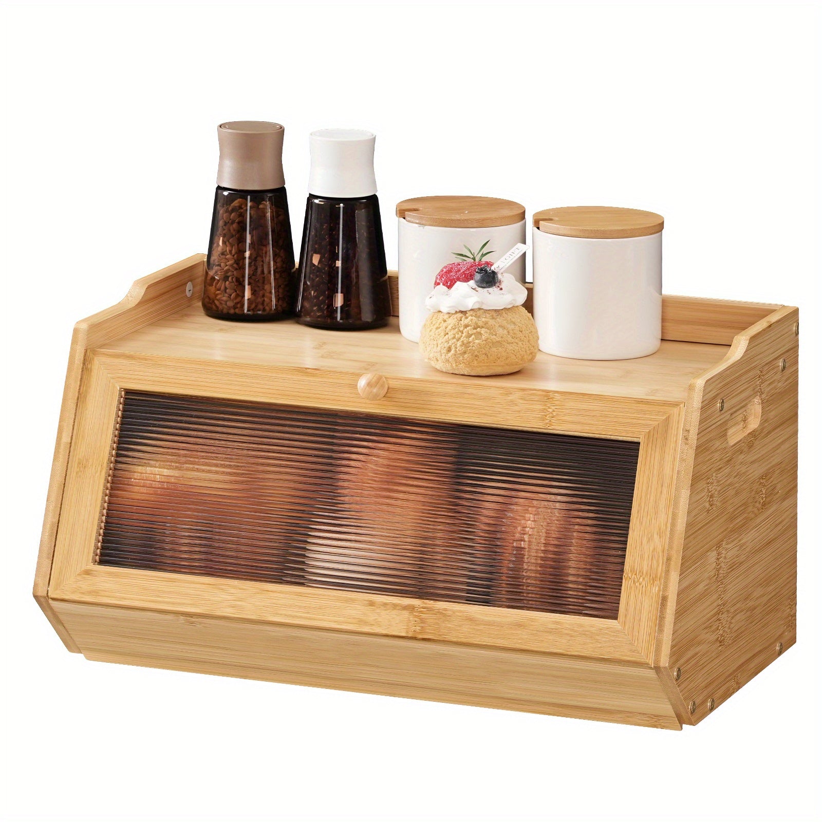 Premium Countertop Bread Storage Box – fresh-bread countertop organization, Natural Bread Box Bamboo Bread Box for Kitchen Countertop Farmhouse Bread Storage Box with, designed for American homes, daily convenience and practical gifting