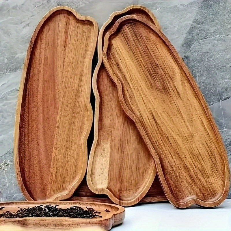 Heavy-Duty Reusable Drinkware Set – easy-access beverage storage, Rectangular Acacia Wood Tray Solid Wood Dinner Plate Heat-Resistant Bread Board And Tea Cup, designed for American homes, daily convenience and practical gifting