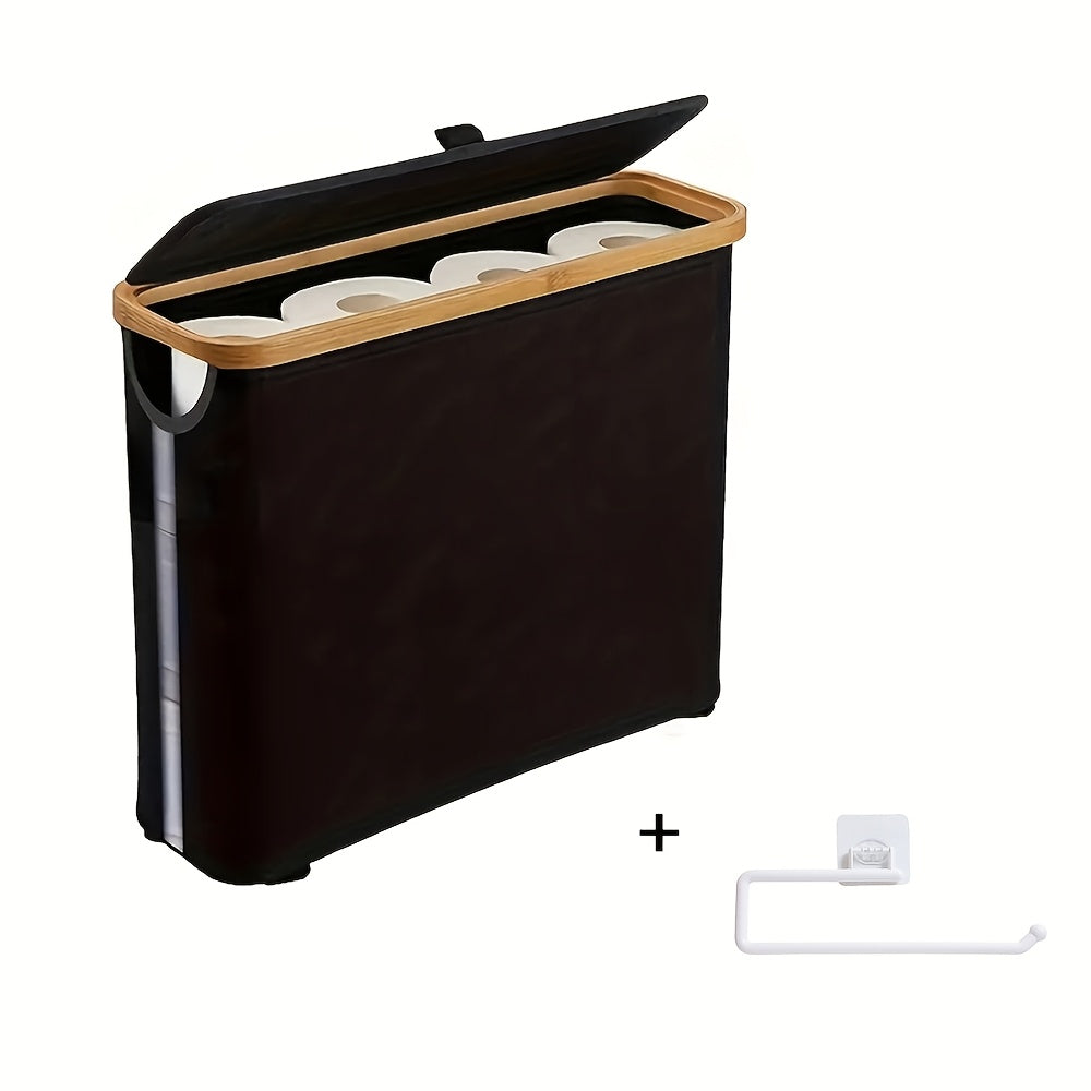 Toilet Paper Holder – Toilet Paper Basket Bamboo Toilet Paper Storage - Ultimate Bathroom Storage with