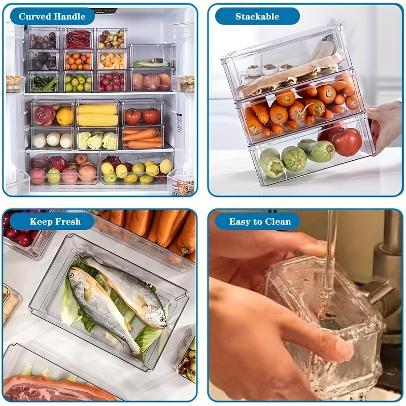 Smart 28Pack Refrigerator Storage Organizer – easy-access fridge organization, Stackable Fridge Organizer 28Pack Stackable Fridge Organizer Bins Clear BPA-Free Refrigerator Organizers And Storage, designed for American homes, daily convenience and pr