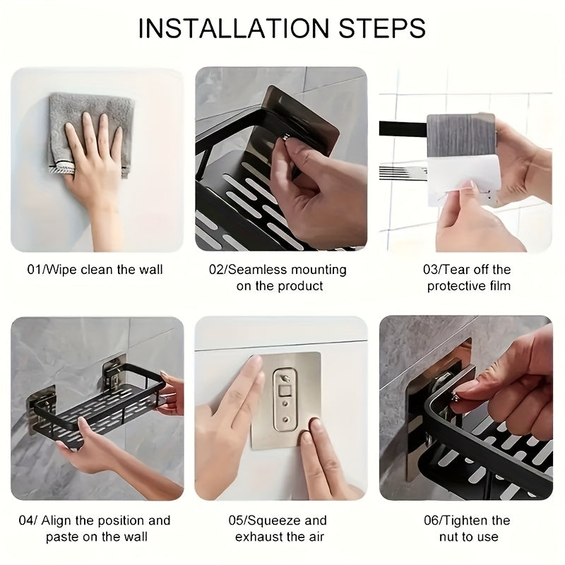 Space-Saving 2pcs Adjustable Home Storage Rack – durable multi-purpose storage, 2pcs Shower Rack Bathroom Storage Rack Wall-Mounted Storage Rack Bathroom Shampoo Lotion And Cosmetics, designed for American homes, daily convenience and practical gifti
