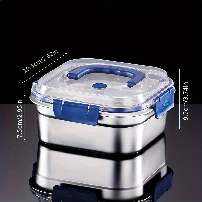 Smart Refrigerator Storage Organizer – easy-access fridge organization, Stainless Steel Food Container with Lid 60 87 Ounces with Blue Lid - Leak-proof, designed for American homes, daily convenience and practical gifting