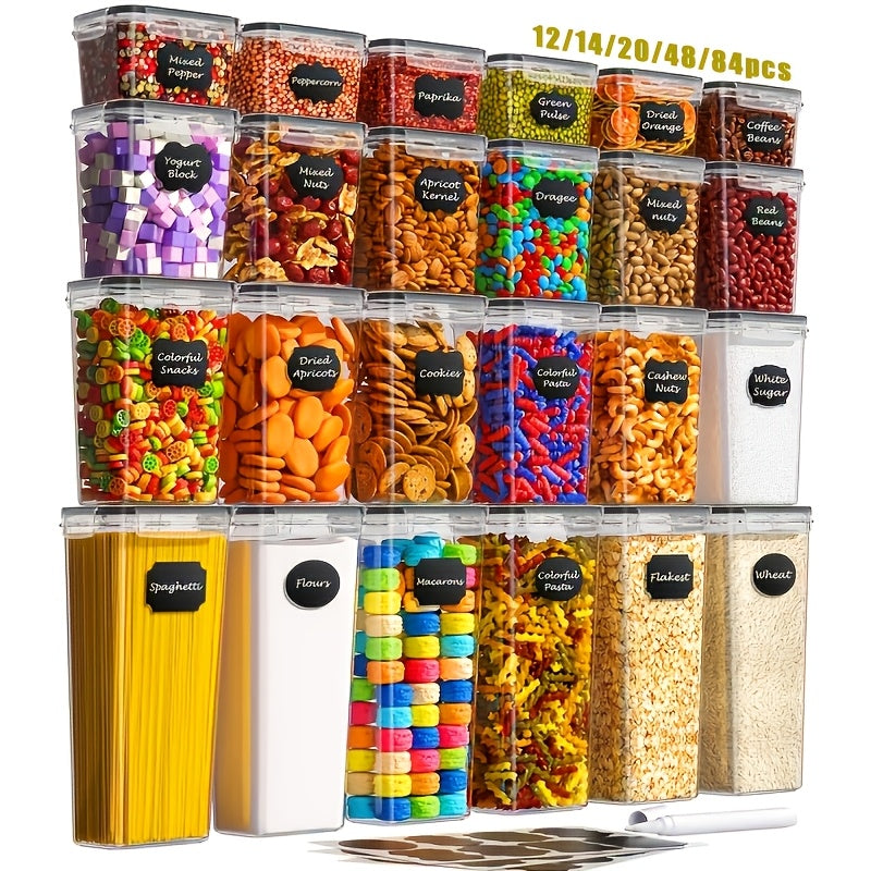 Compact 12/14/20/48/84pcs Airtight Food Storage Containers – leak-resistant reusable meal prep, 12 14 20 48 84pcs Food Storage Container Set Fresh-Keeping Boxes Easy-to-Secure Lids -, designed for American homes, daily convenience and practical gifti