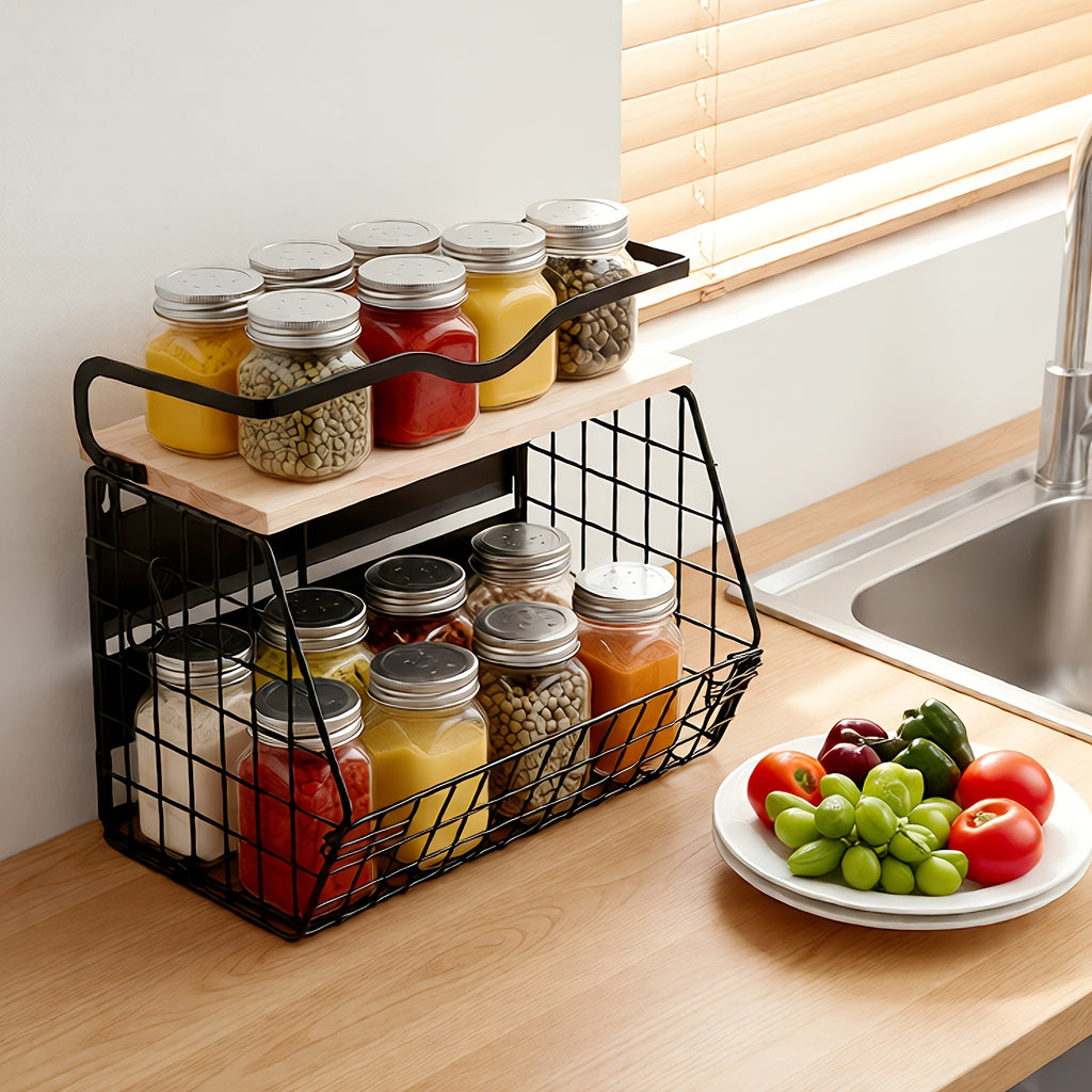 Premium 1/2pcs Kitchen Cookware Set – versatile meal preparation, 1 2pcs Magnetic Fridge Shelf with Wooden Lid Fruit Potato Onion Storage Bins Pantry, designed for American homes, daily convenience and practical gifting