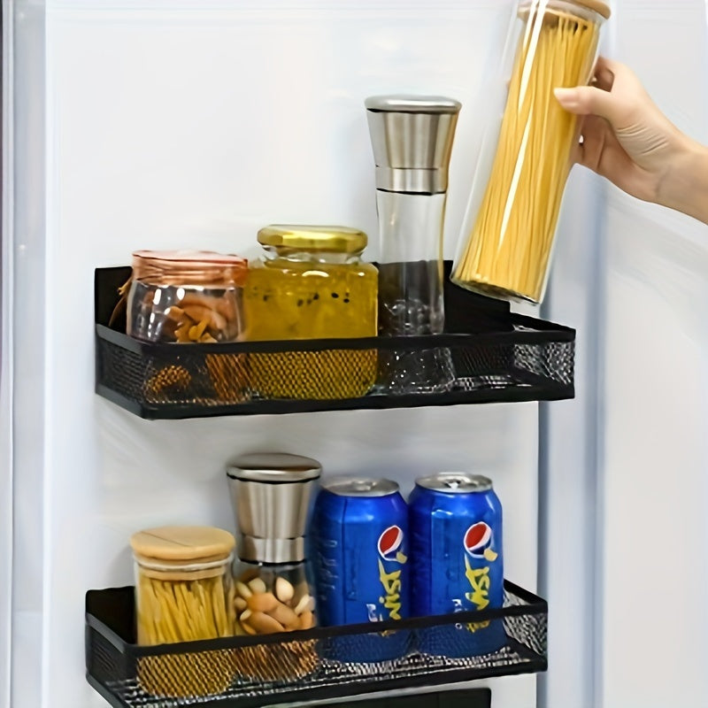 Premium 3 Pack Adjustable Home Storage Rack – durable multi-purpose storage, Magnetic Spice Rack for Refrigerator 3 Pack Magnetic Shelf Moveable Fridge Organizer with 8-Hook, designed for American homes, daily convenience and practical gifting