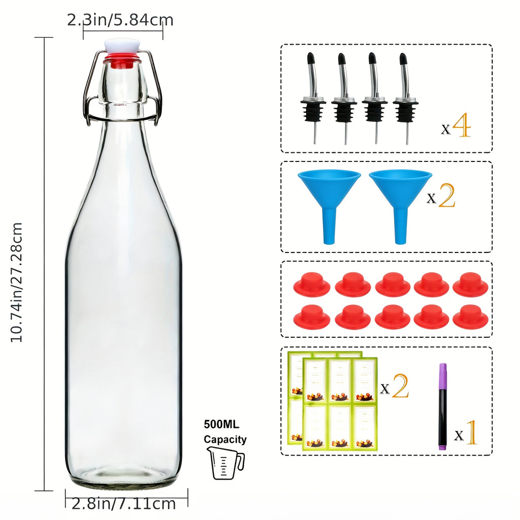 Compact 4/8/12pcs Refrigerator Bottle Organizer – easy-access beverage storage, 4 8 12pcs-16oz Flip Top Glass Bottles with Stopper for Kitchen Organizers And Storage, designed for American homes, daily convenience and practical gifting