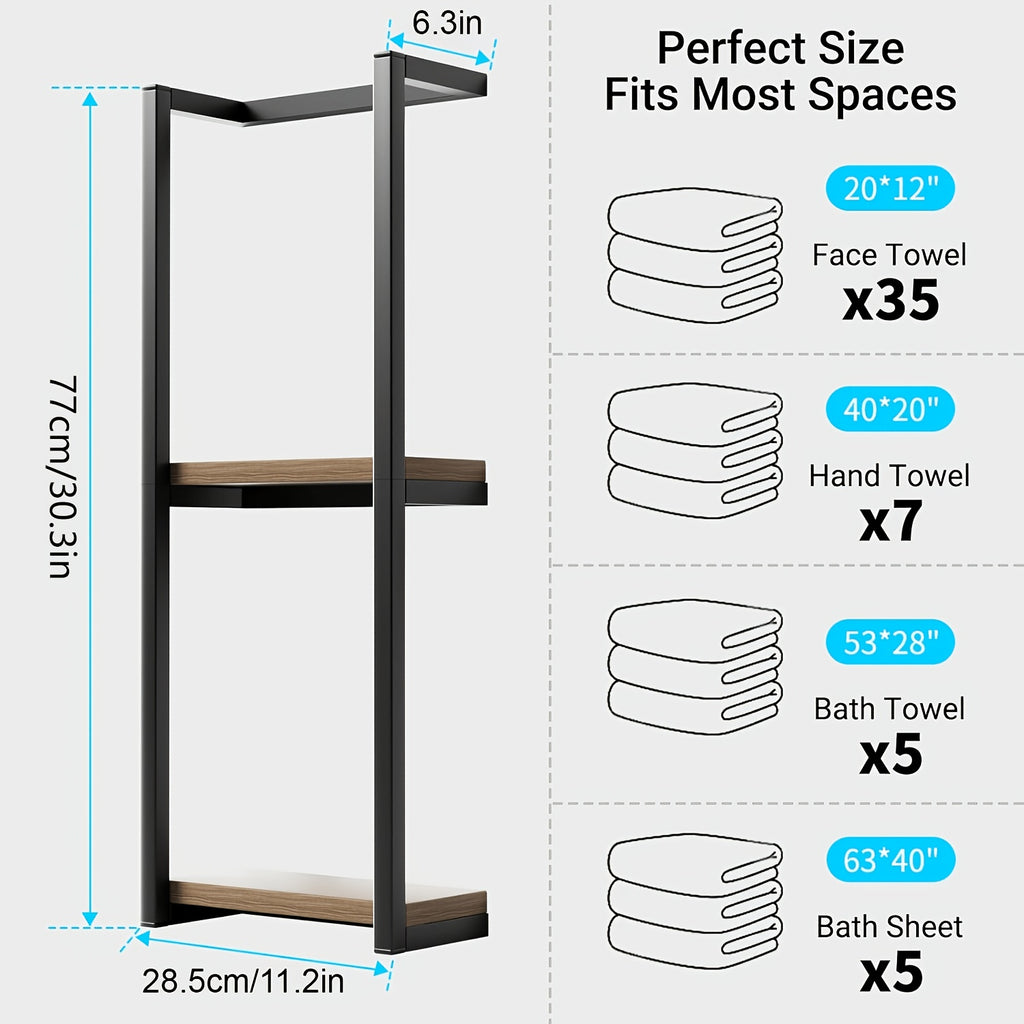 Heavy-Duty Adjustable Home Storage Rack – durable multi-purpose storage, 1Packs 2Packs 2 Layer Towel Storage Rack Wall Hanging Towel Storage Rack for home, designed for American homes, daily convenience and practical gifting