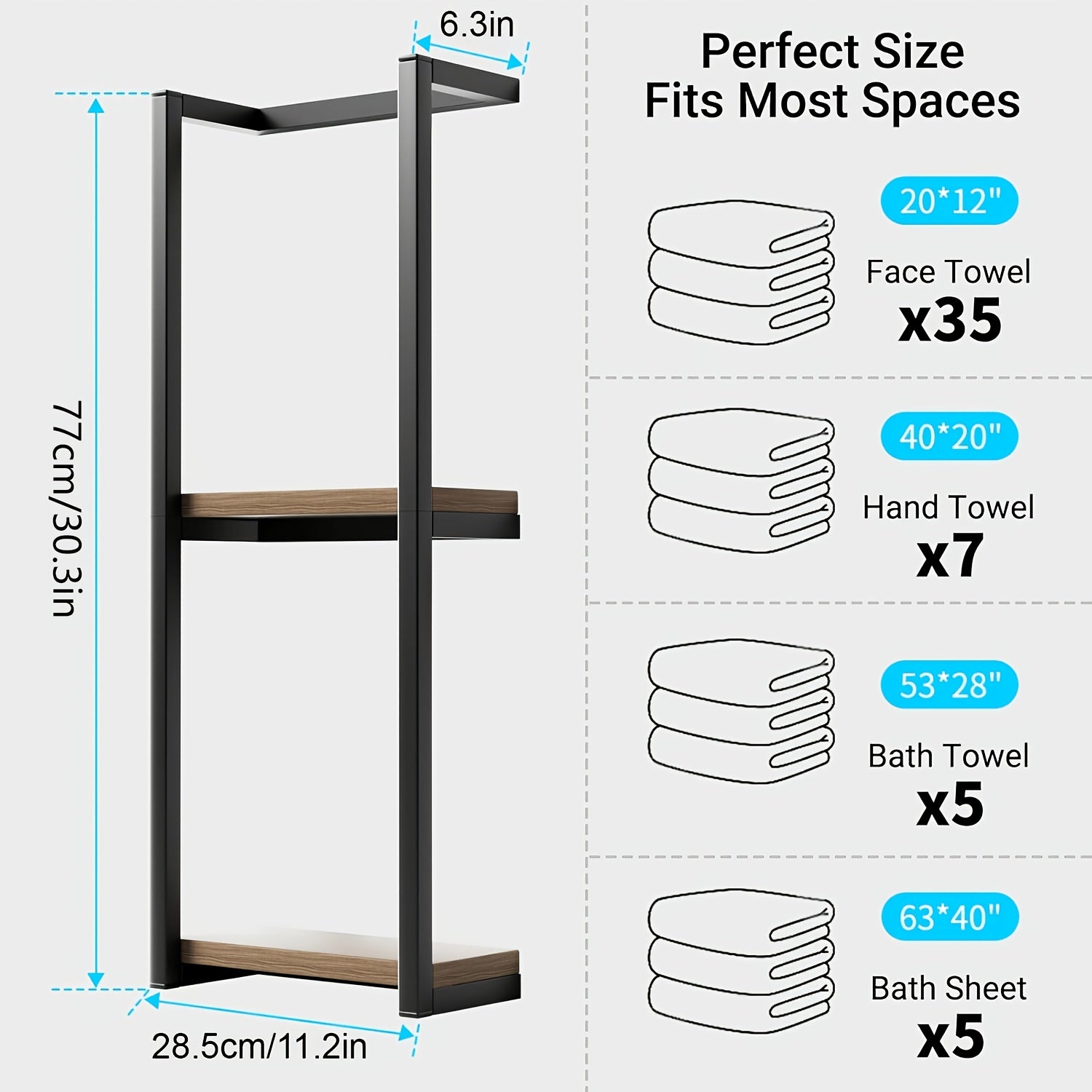 Heavy-Duty Adjustable Home Storage Rack – durable multi-purpose storage, 1Packs 2Packs 2 Layer Towel Storage Rack Wall Hanging Towel Storage Rack for home, designed for American homes, daily convenience and practical gifting