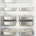 6pcs Stainless Steel Food Storage Containers | 40.58oz Each, Airtight Stackable Lunch Box System with Lids for Fridge & Freezer, Large Capacity Meal Prep Containers for Leftovers, Vegetables, Meat, Pantry Organization - Heavy-Duty