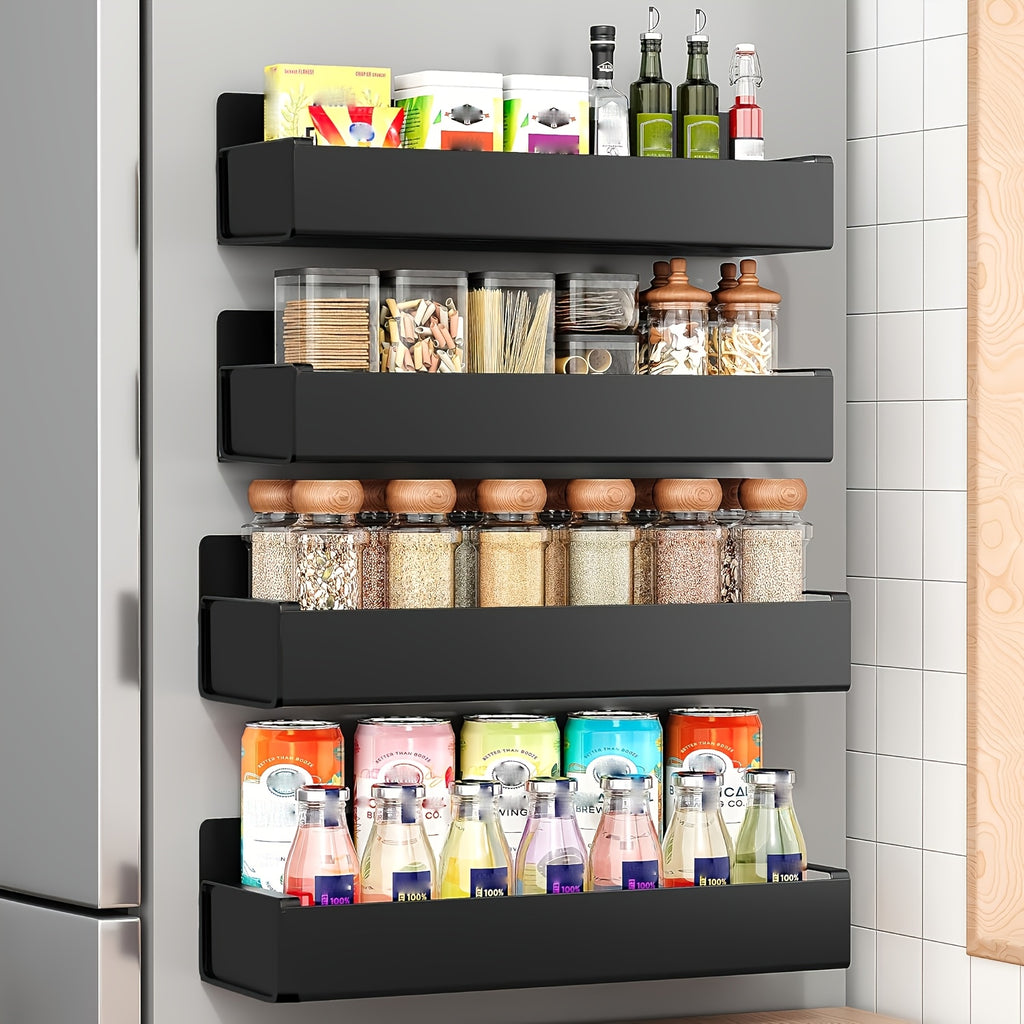 [Movable Metal Storage Rack] 2/4 Movable Metal Refrigerator Magnetic Storage Rack, Multi-Purpose Kitchen Bathroom Storage Box, Space-Saving Multi-Functional Organizer, Easy Appearance