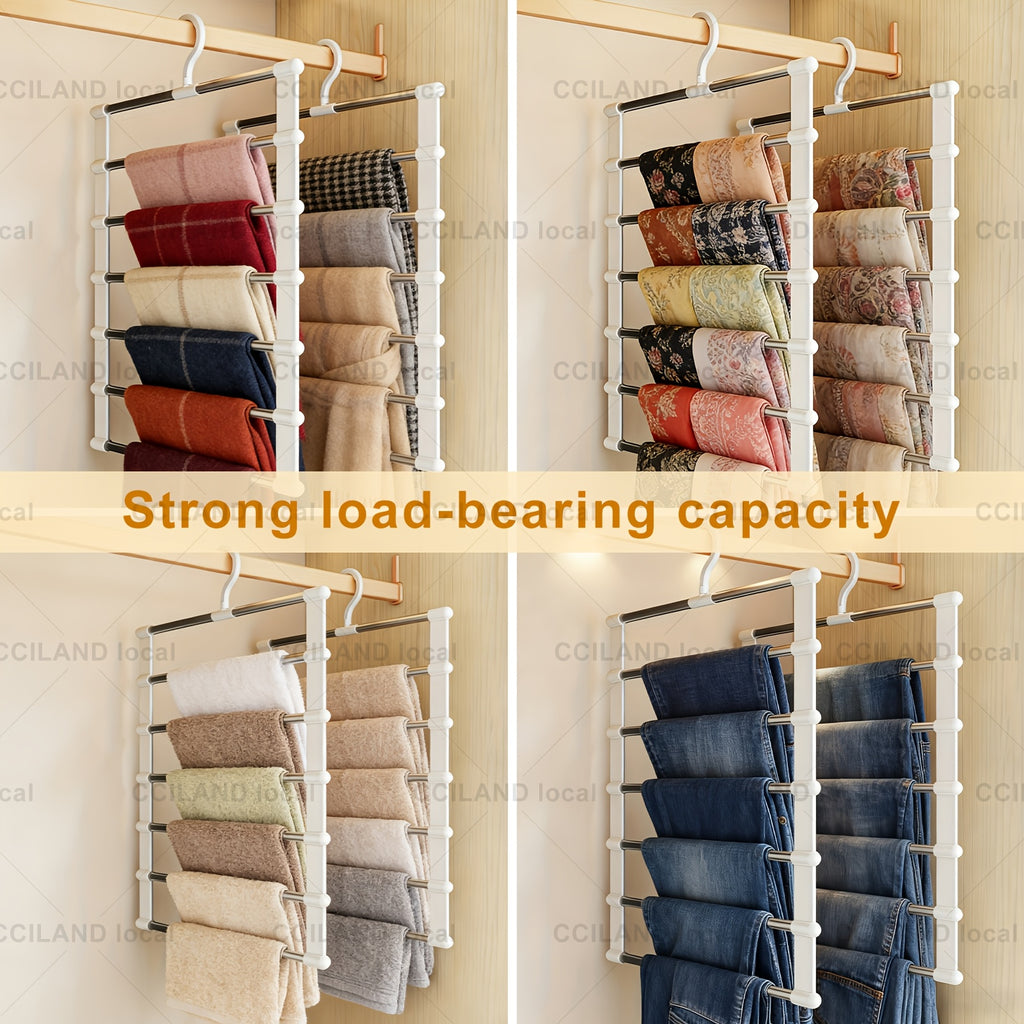 Smart 4/8pcs Home Storage Organizer – space-saving everyday organization, 4 8pcs Multi Layer Stainless Steel Pants Hanger Space Saving Wardrobe Organizer Non Slip, designed for American homes, daily convenience and practical gifting