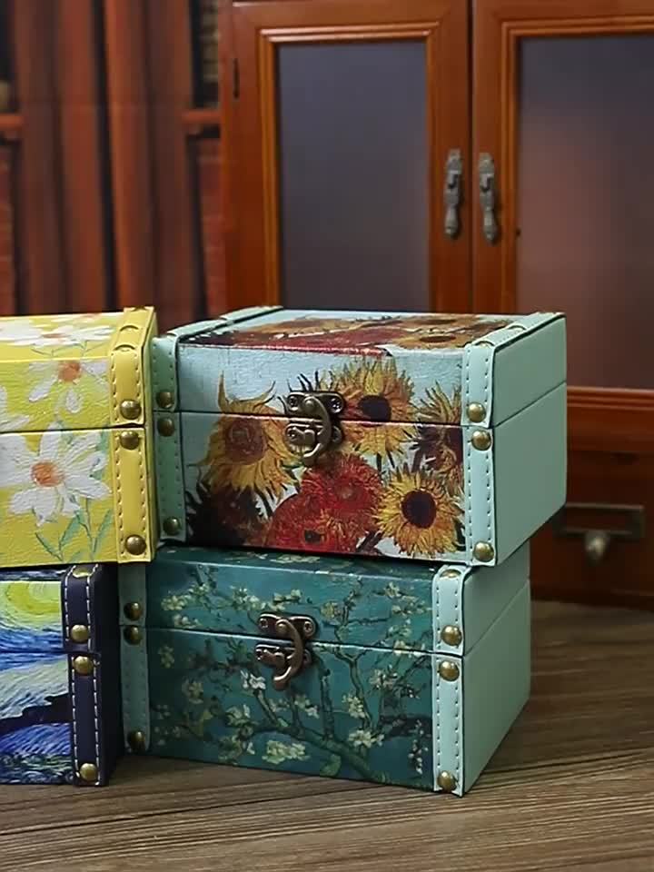 Premium Stackable Home Storage Bins – portable space-saving storage, Vintage Scandinavian Floral Wooden Storage Box Outdoor Patio Storage Box Dust-Proof Multi-Use Storage Box, designed for American homes, daily convenience and practical gifting