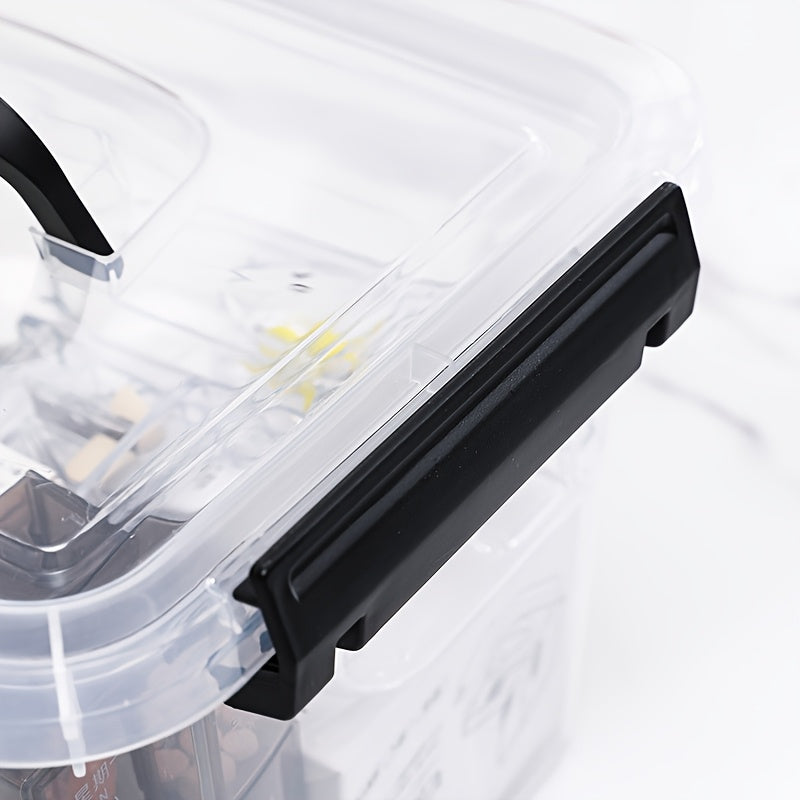 6-Liter Clear Storage Bins, with Lids/Handle, 6-Pack Plastic Stackable Container with Latch