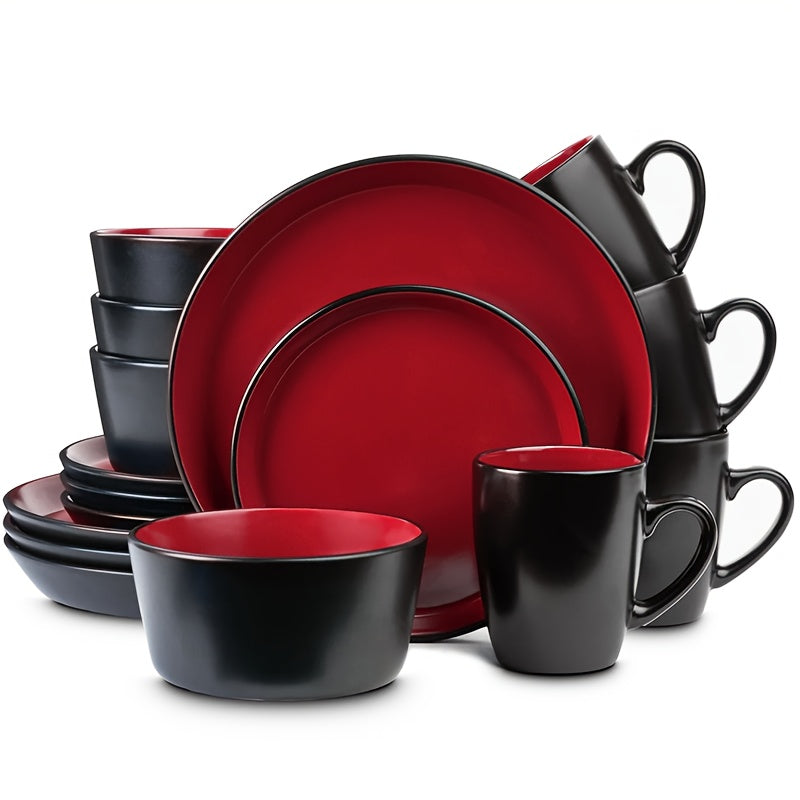 Versatile Home Accent Rug – comfortable decorative floor coverage, Gifts for Weddings Zenora Ceramic Dinnerware Set Modern Style Porcelain Plates Matte Red And, designed for American homes, daily convenience and practical gifting