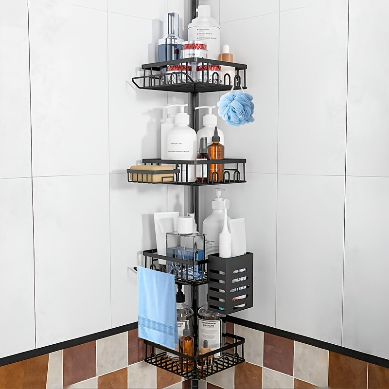 Modern Adjustable Home Storage Rack – durable multi-purpose storage, Corner Shower Caddy Tension Pole Adjustable 42 to 115 Inches 4-Tier Baskets Rustproof Shower, designed for American homes, daily convenience and practical gifting