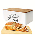 White Bread Storage Container for The Kitchen, Featuring a Cutting Board Lid, Spacious Design, And Serving As a Countertop Bread Rack