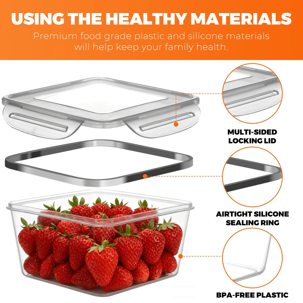 Versatile 50/24/12pcs Refrigerator Storage Organizer – easy-access fridge organization, 50 24 12pcs 25 12 6pcss Lid 25 12 6pcss Transparent Stackable Outdoor Food, designed for American homes, daily convenience and practical gifting