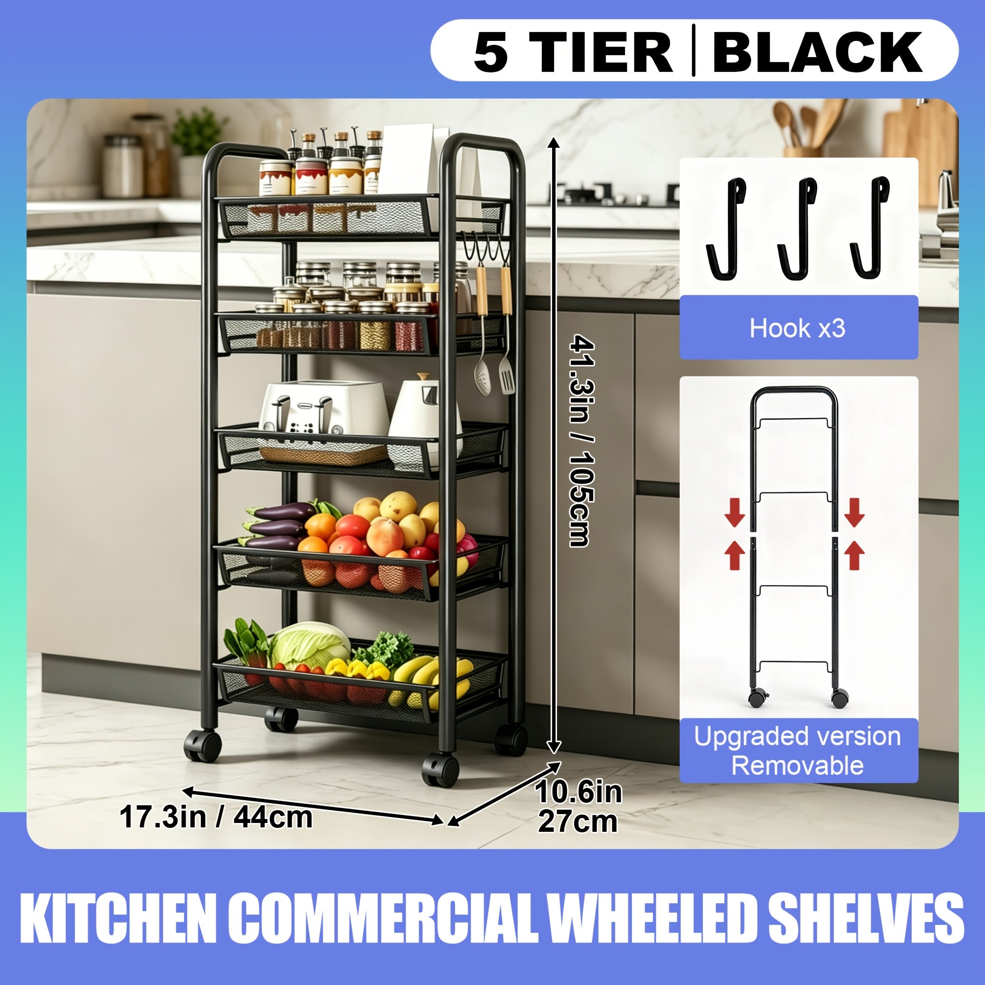 Storage Rack – Heavy-Duty 3/4/5 Tier Adjustable Home Storage Rack – durable multi-purpose storage