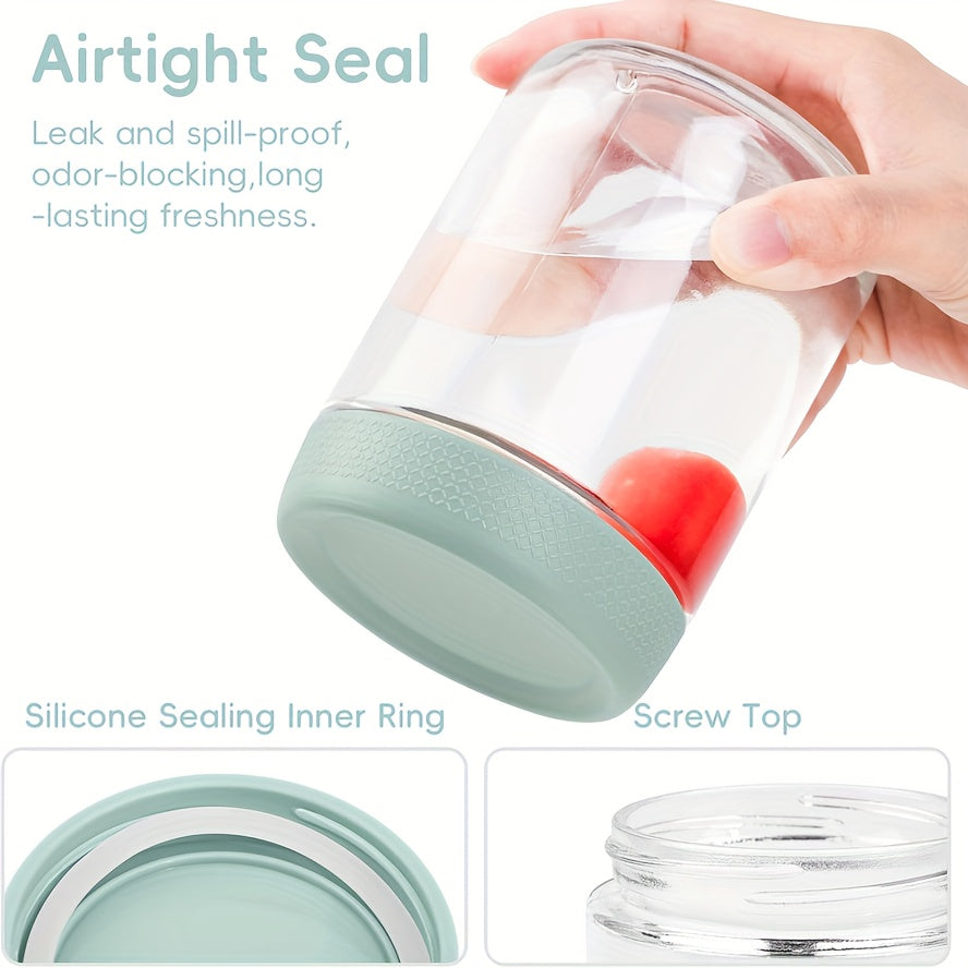 6-pack 16 Oz Overnight Oats Containers With Lids Protective Silicone Sleeve, Glass Jars With Airtight Lids, Wide Mouth Mason Salad Jars, Glass Food Storage Containers For Snacks Yogurt Spice Sugar