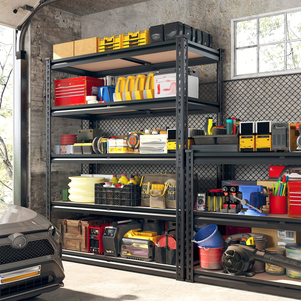 40''W Garage Shelving 2500LBS Storage Shelves Heavy Duty Shelving 72''H 5 Tier Metal Shelves for Garage Shelves Adjustable Shelving Units And Storage for Closet Pantry Shelf, 40"W X 72"H X 20"D. Storage and Organization