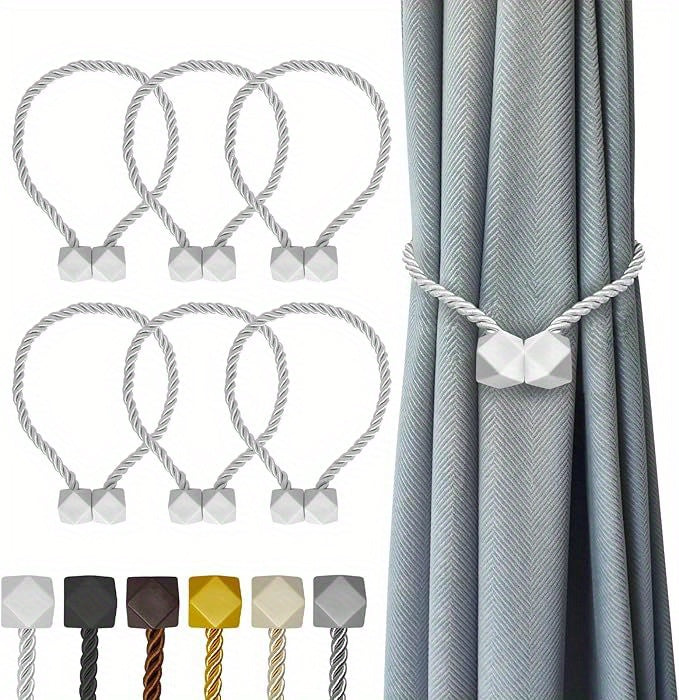 Heavy-Duty Home Storage Organizer – space-saving everyday organization, 6-Pack Heavy-Dstrong Magnetic Curtain Tiebacks with Magnetic Closure - Strong Hold for Thick Thin, designed for American homes, daily convenience and practical gifting