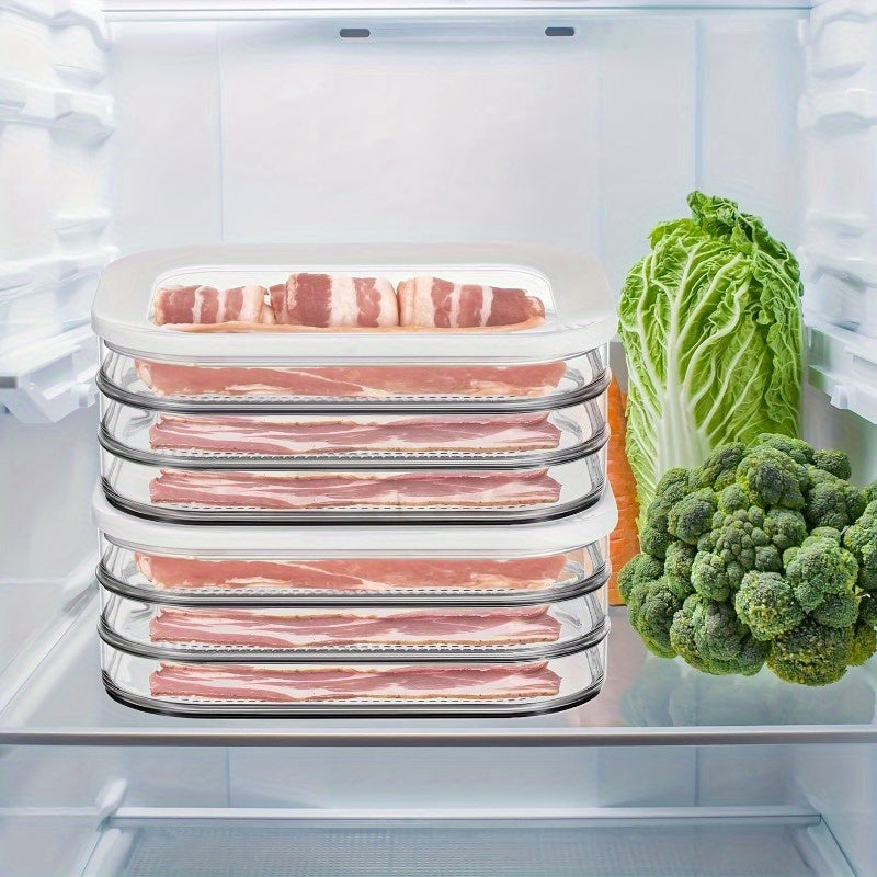 Compact Airtight Food Storage Containers – leak-resistant reusable meal prep, Stackable Meat Storage Set of Stackable Meat Storage Boxes with Lids - Organizer for, designed for American homes, daily convenience and practical gifting