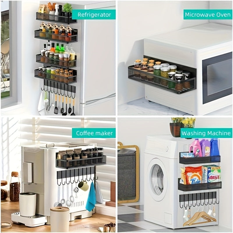Modern 2/4 Pack Adjustable Home Storage Rack – durable multi-purpose storage, 2 4 Pack Magnetic Spice Rack For Refrigerator Magnetic Shelf Fridge Magnet Organizer Magnetic, designed for American homes, daily convenience and practical gifting