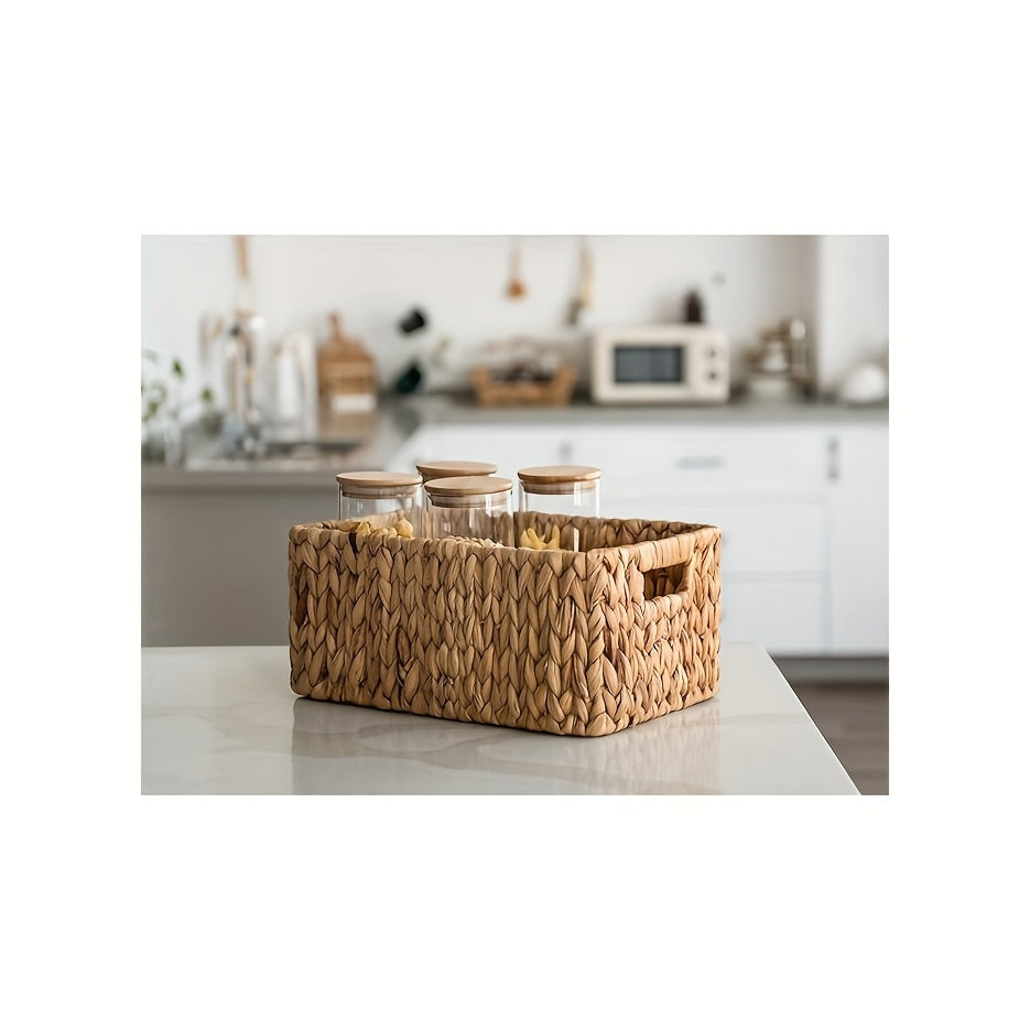 Heavy-Duty Adjustable Home Storage Rack – durable multi-purpose storage, Storage Baskets Square Wicker Baskets With Built-in Handles Hand-Woven Baskets For Bedroom Bathroom Pantry, designed for American homes, daily convenience and practical gifting
