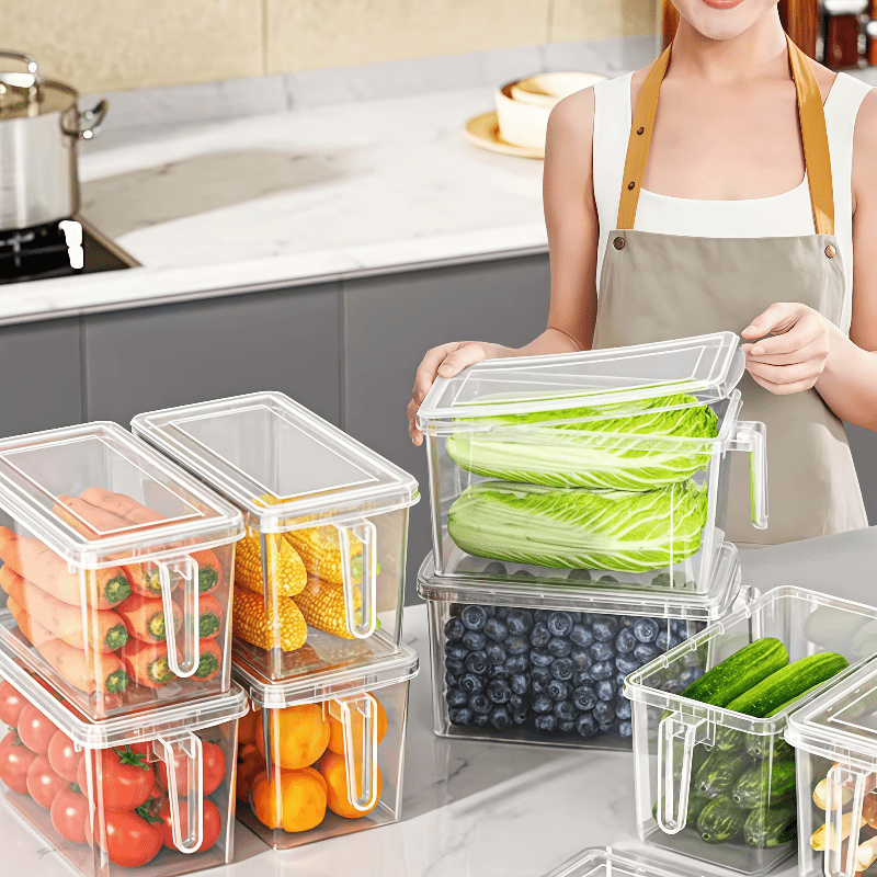Versatile 3pcs Refrigerator Storage Organizer – easy-access fridge organization, 3pcs of Refrigerator Storage Boxes with Handles Preventing Food from Going Bad and Being, designed for American homes, daily convenience and practical gifting