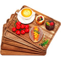 Modern 5 Pack Home Storage Organizer – space-saving everyday organization, 5 Pack Solid Acacia Wood Serving Trays Rectangular Wooden Board for Food Appetizer Serving, designed for American homes, daily convenience and practical gifting