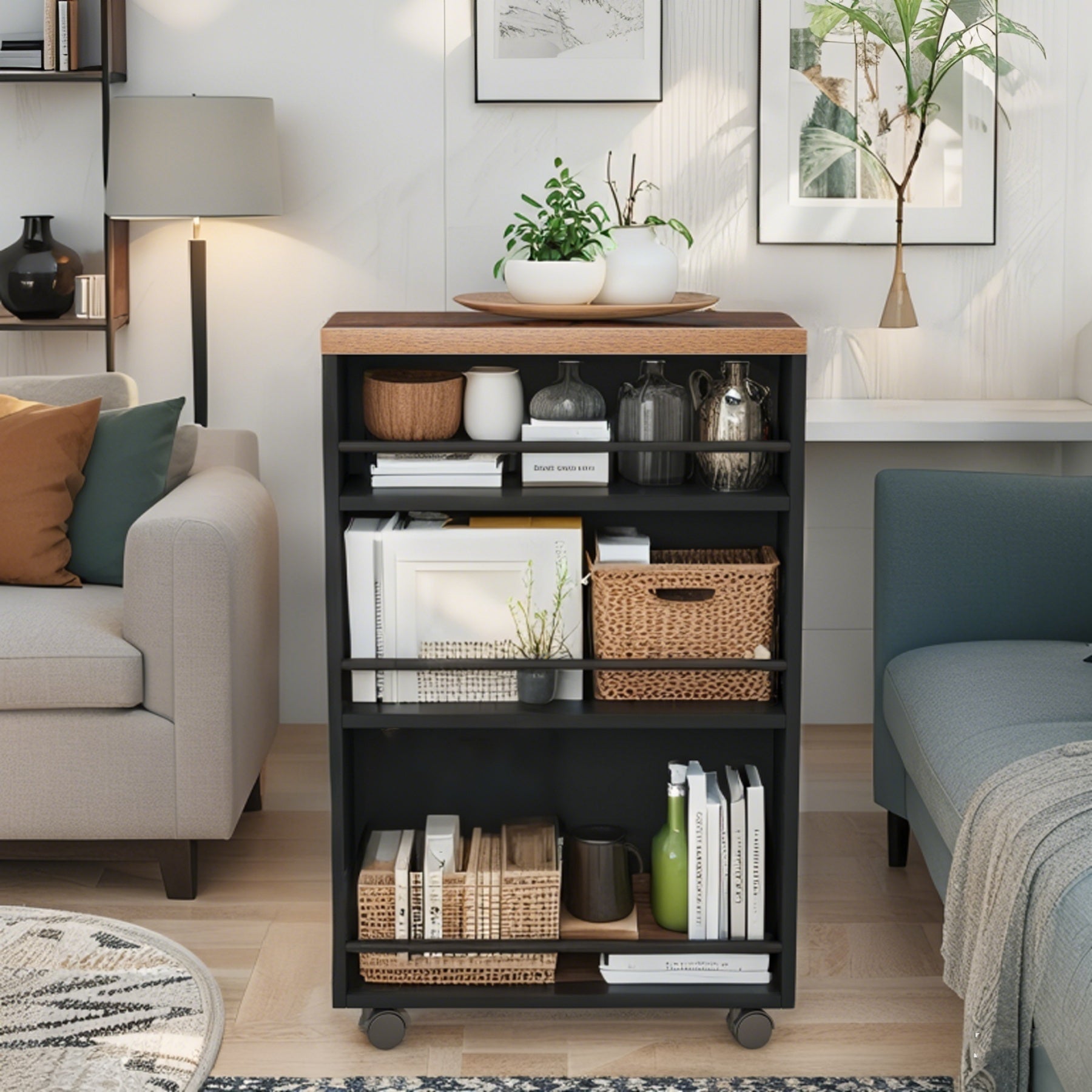 Easy-Access Adjustable Home Storage Rack – durable multi-purpose storage, Slim Storage Cart with 4-Tier Slide Out Shelves Rolling Narrow Utility Cart on Wheels, designed for American homes, daily convenience and practical gifting
