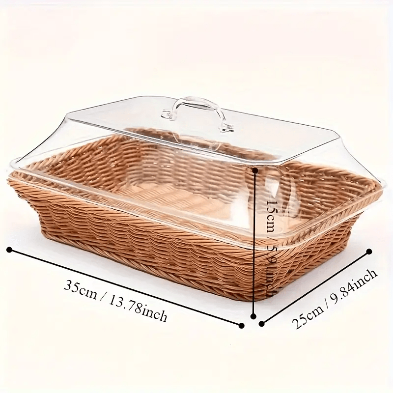 1pc Bread Basket - Durable Plastic Bread Basket, Washable Food Tray for Storing Desserts And Fruits - Ideal for Kitchen, Picnic And Home Display, Also a Perfect Storage Box for Pastries And Desserts