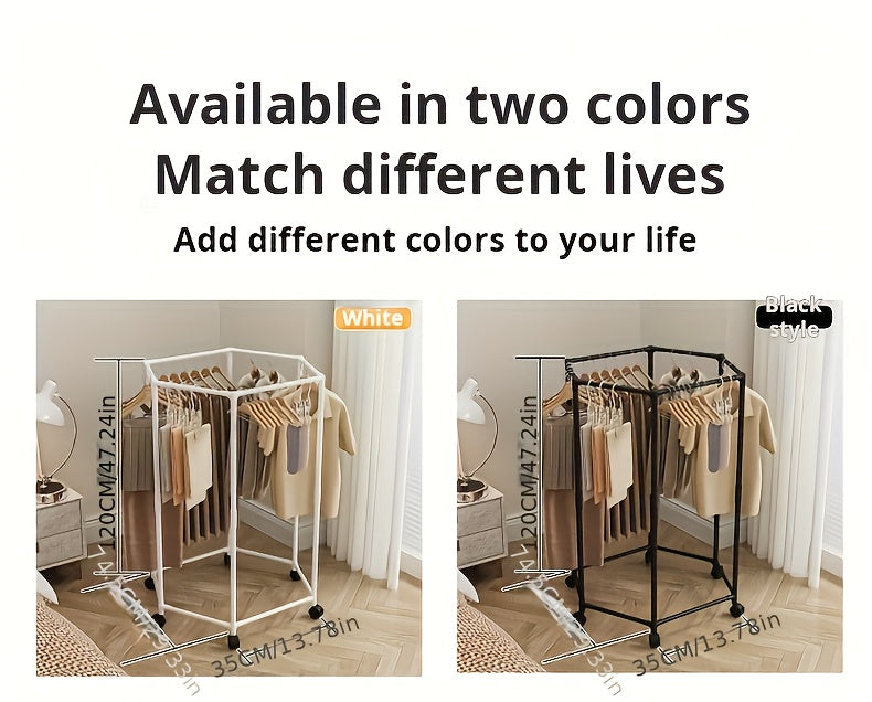 Versatile Adjustable Home Storage Rack – durable multi-purpose storage, Hexagonal Rotary Clothes Rack Self-Standing Vertical Clothing Hanging Rack Suitable for Laundry And Household, designed for American homes, daily convenience and practical giftin