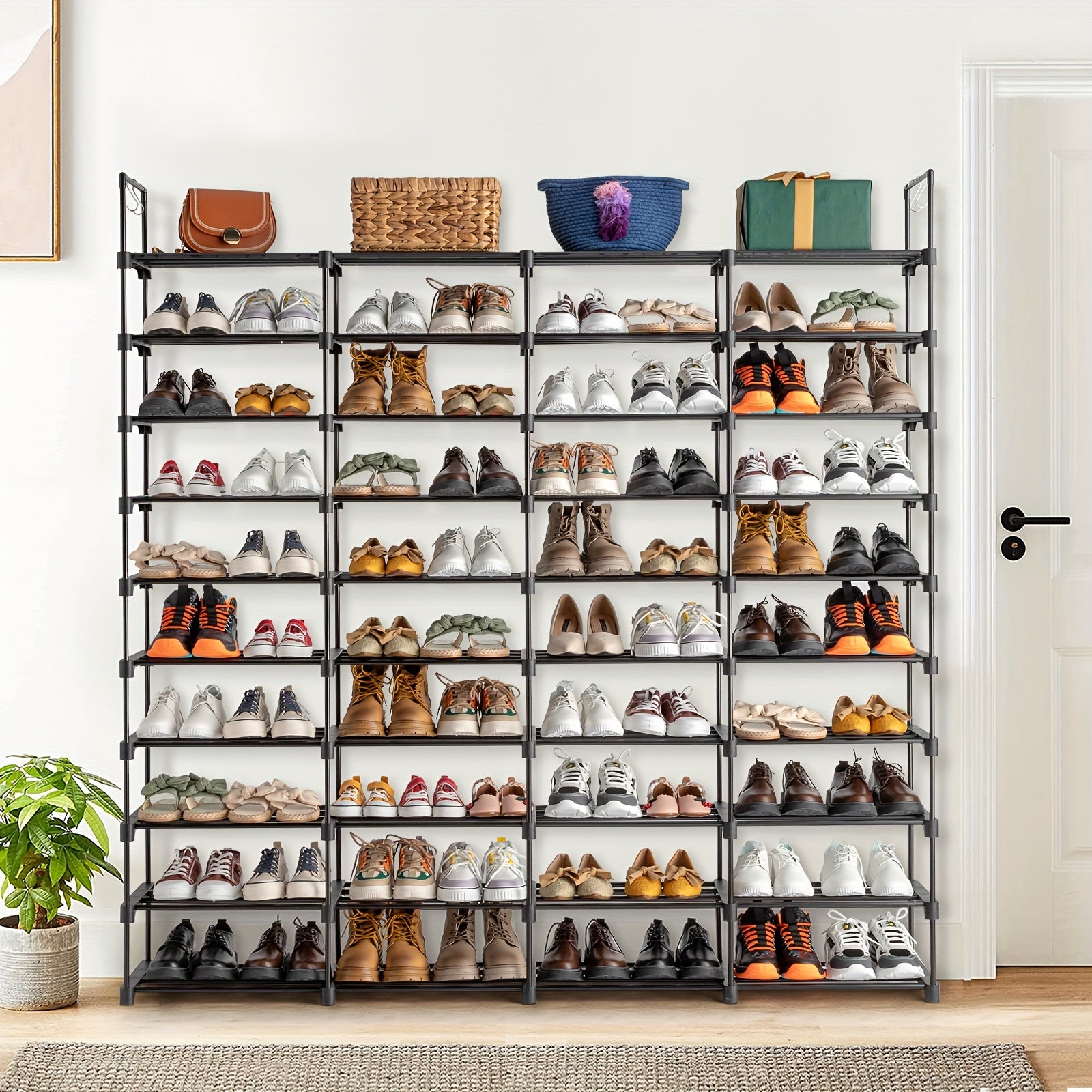 Easy-Access Adjustable Home Storage Rack – durable multi-purpose storage, 9 10 Tiers Shoe Rack Storage Organizer Shoe Shelf Organizer Holds 80 Pairs Shoe, designed for American homes, daily convenience and practical gifting