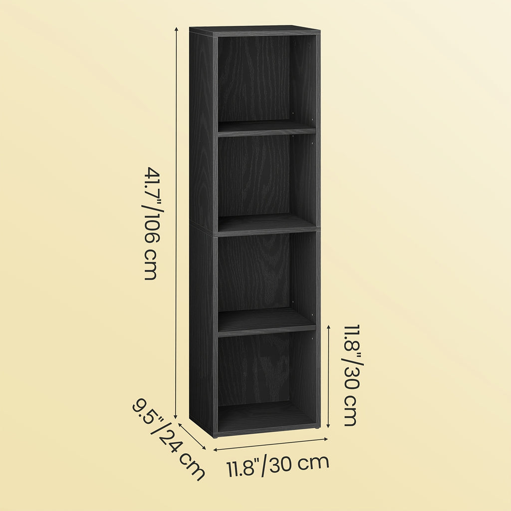 Bookshelf, 4-Tier Bookcase, Book Shelf, Open Storage Shelf, for Living Room, Home Office, Dining Room