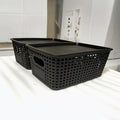 Versatile 2pcs Stackable Storage Drawer – smooth-access cabinet organization, 2pcs 4pcs 6pcs Multi-function Plastic Storage Basket with Lid Organizing Container Knitted Storage Organizer, designed for American homes, daily convenience and practical g
