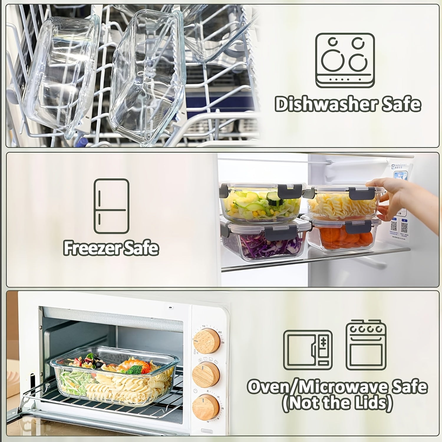 Multi-Purpose 24pcs Glass Meal Prep Container Set – leak-resistant lids, reusable kitchen meal-prep storage, designed for American kitchens, pantries, apartments, home organization, daily use and practical gifting