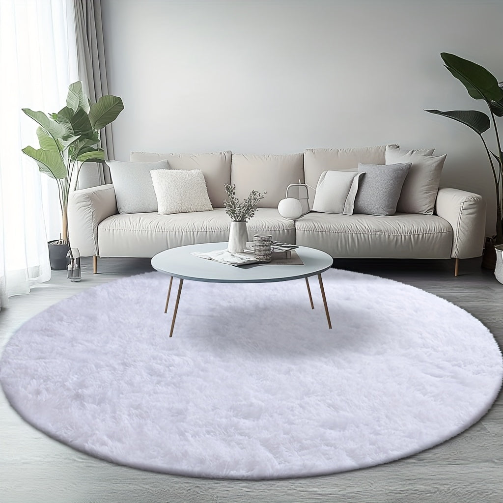 Area Rug – A Cozy Round Shaggy Rug Is Perfect for The Bedroom, While a Soft And Fluffy Round